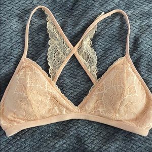 Peach-Pink Lace Bralette